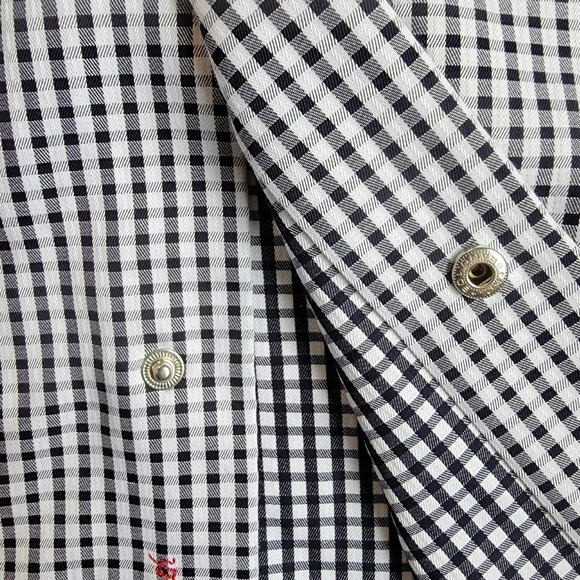 Robert Graham Black White Checked Long Sleeve Button Down Shirt Size 46 / 2XL - Picture 7 of 14